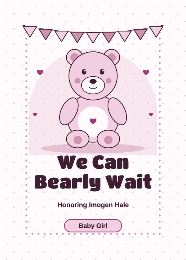 Bearly Wait — Teddy Bear baby shower invitation