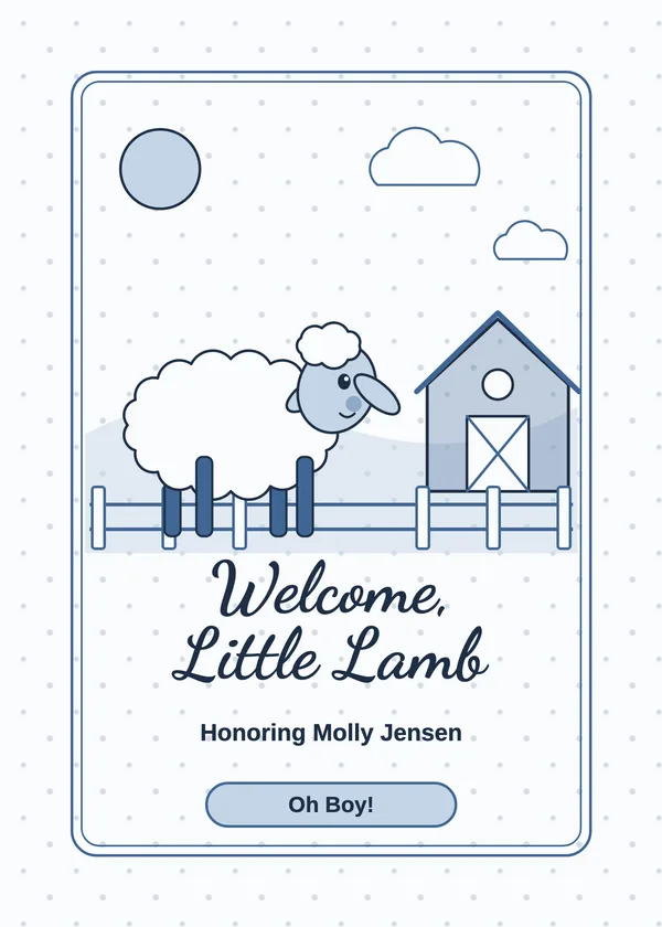 Little Lamb — Farm & Duckies baby shower invitation
