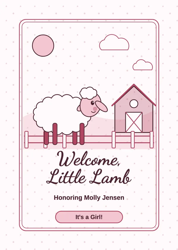 Little Lamb — Farm & Duckies baby shower invitation