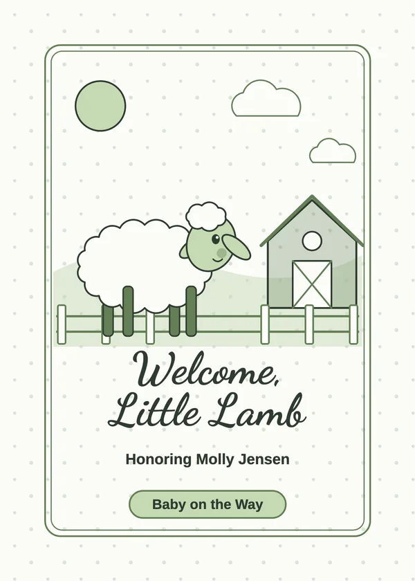 Little Lamb — Farm & Duckies baby shower invitation