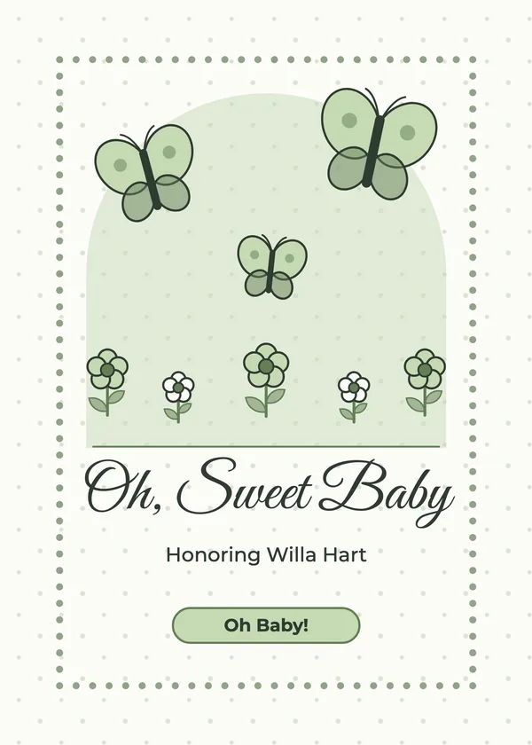 Butterfly Meadow — Bee & Sunflower baby shower invitation