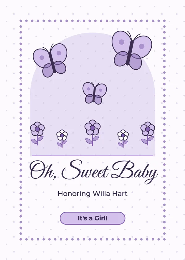 Butterfly Meadow — Bee & Sunflower baby shower invitation