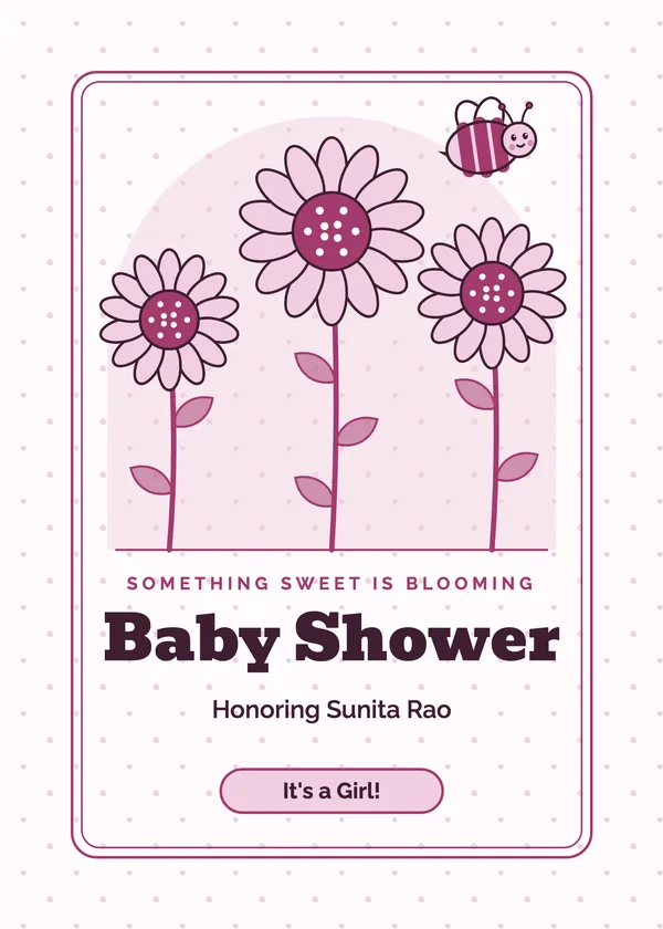 Sunflowers — Bee & Sunflower baby shower invitation