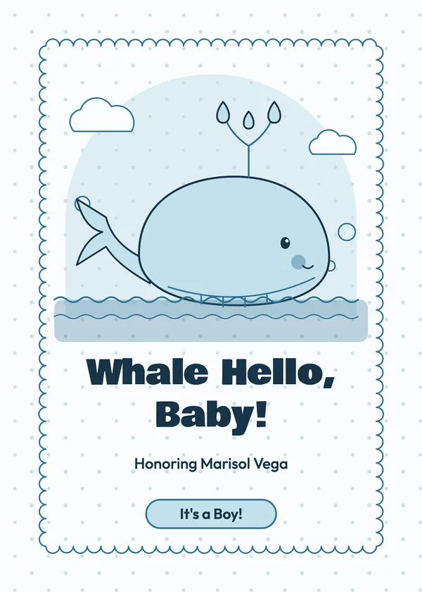 Baby Whale — Under the Sea baby shower invitation