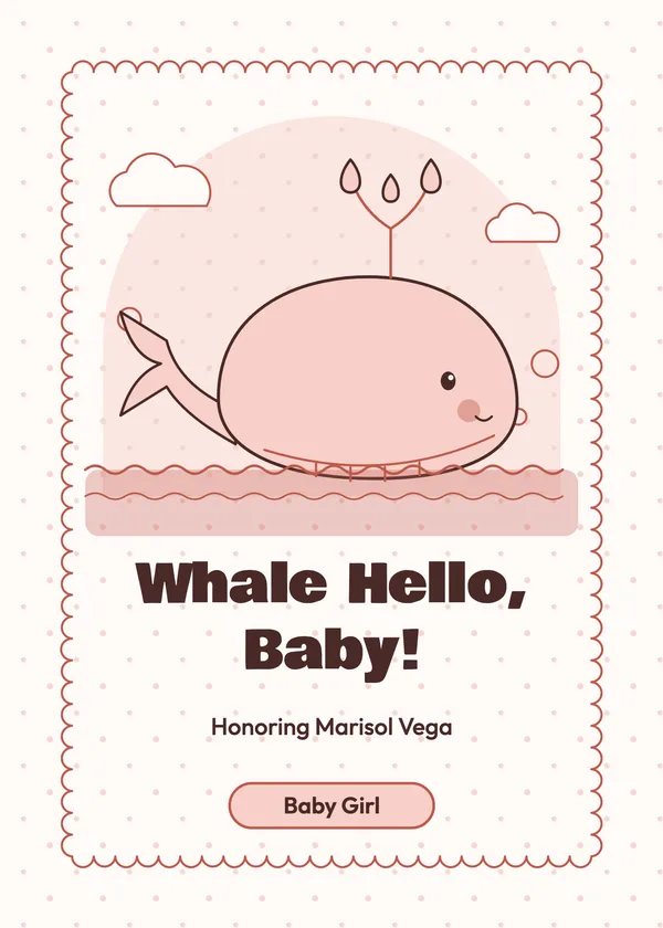 Baby Whale — Under the Sea baby shower invitation