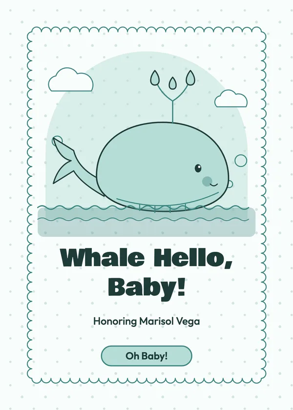 Baby Whale — Under the Sea baby shower invitation