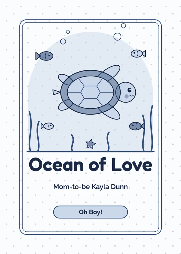 Sea Turtle — Under the Sea baby shower invitation