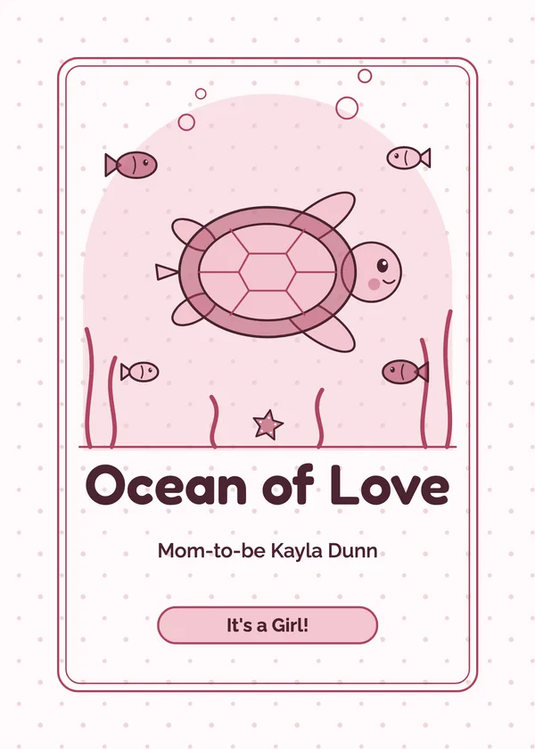 Sea Turtle — Under the Sea baby shower invitation