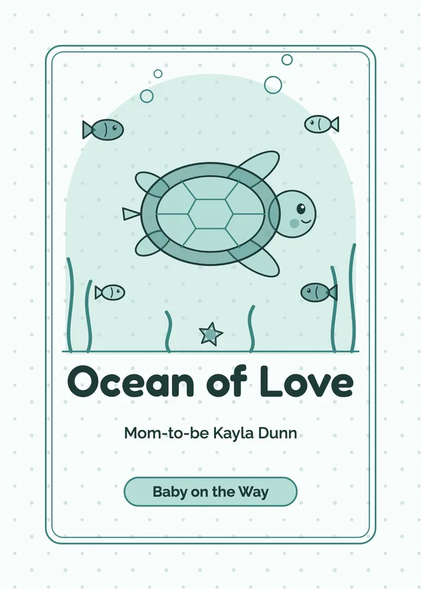 Sea Turtle — Under the Sea baby shower invitation
