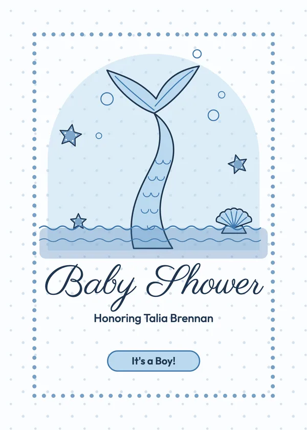 Mermaid Tail — Mermaid baby shower invitation