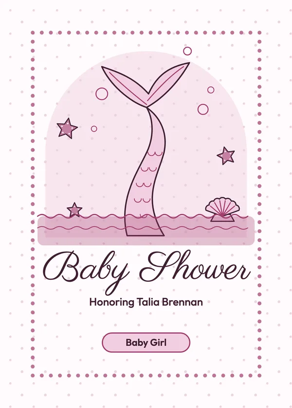 Mermaid Tail — Mermaid baby shower invitation