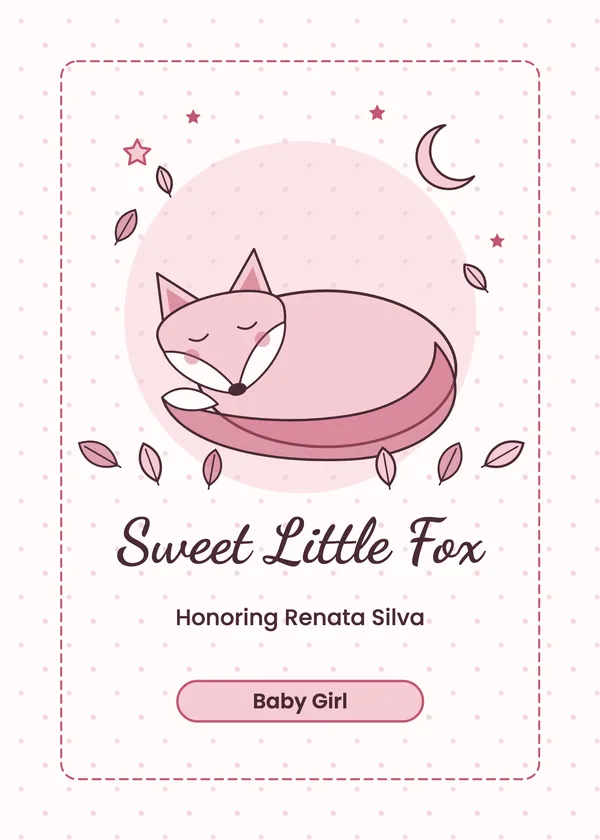 Sleepy Fox — Little Fox baby shower invitation