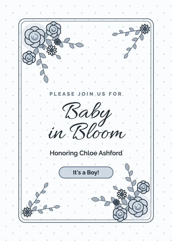 Corner Spray — Floral Garden baby shower invitation