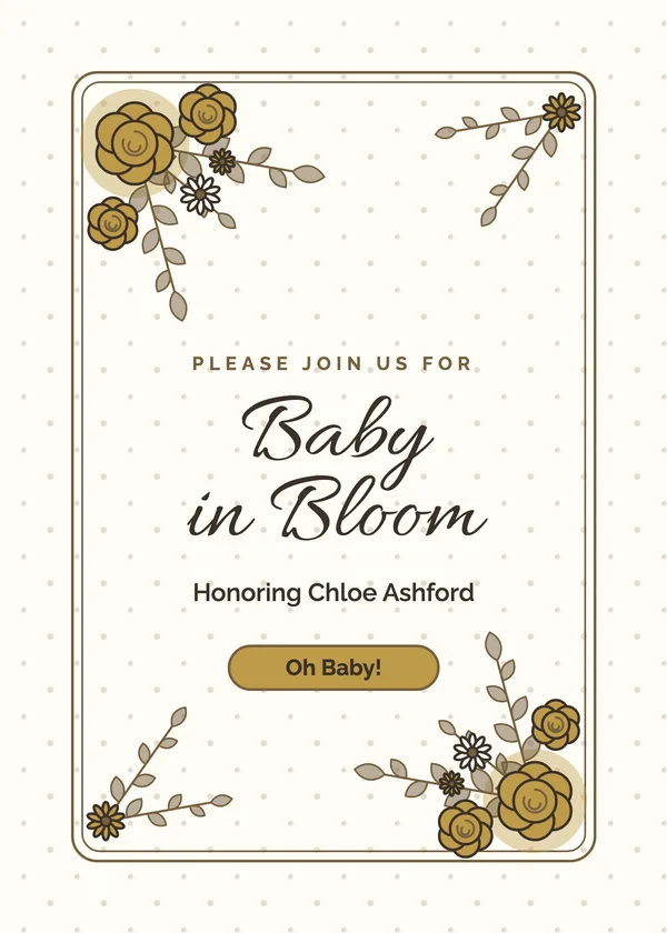 Corner Spray — Floral Garden baby shower invitation