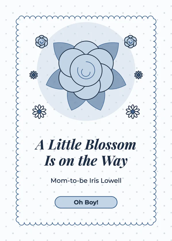 Single Bloom — Floral Garden baby shower invitation