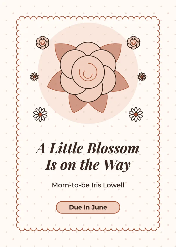 Single Bloom — Floral Garden baby shower invitation