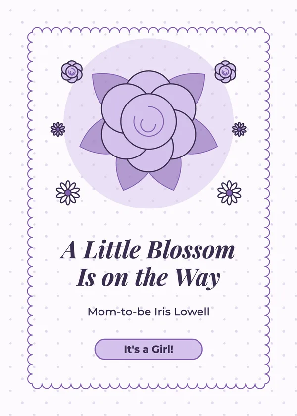Single Bloom — Floral Garden baby shower invitation