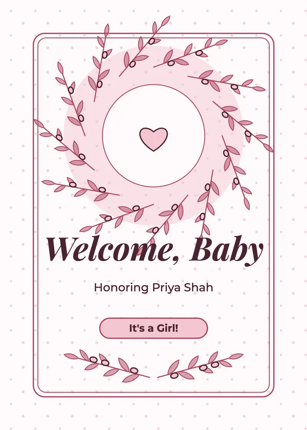 Olive Wreath — Greenery & Eucalyptus baby shower invitation