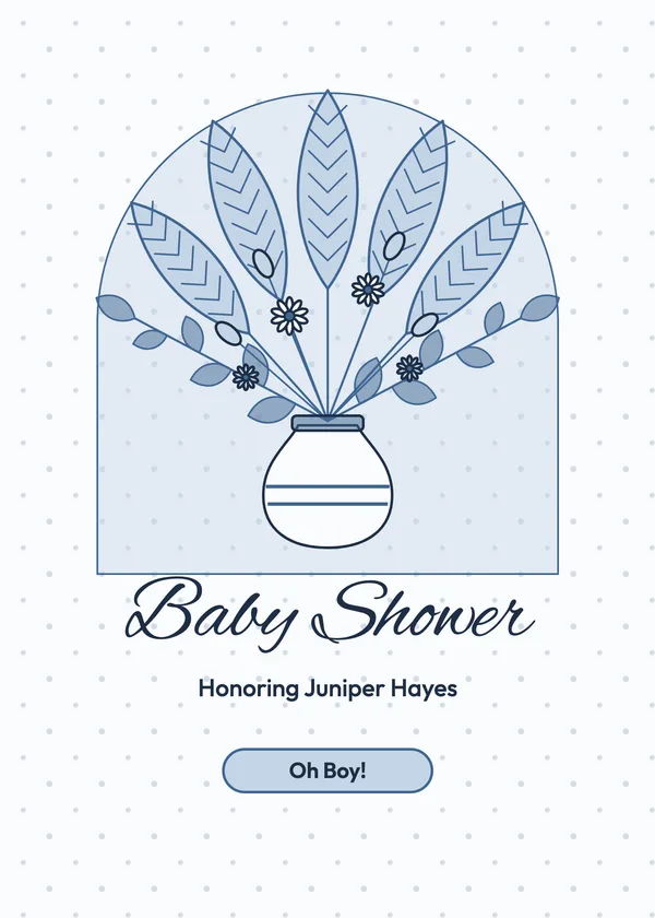 Pampas Vase — Boho & Pampas baby shower invitation