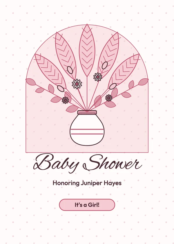 Pampas Vase — Boho & Pampas baby shower invitation