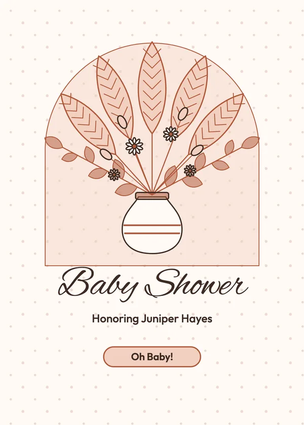 Pampas Vase — Boho & Pampas baby shower invitation