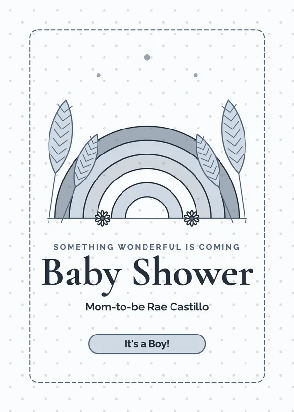 Boho Rainbow — Boho & Pampas baby shower invitation