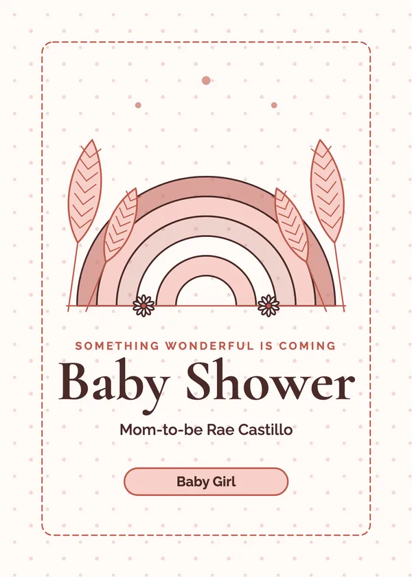 Boho Rainbow — Boho & Pampas baby shower invitation