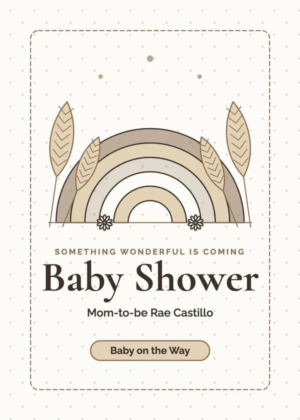 Boho Rainbow — Boho & Pampas baby shower invitation