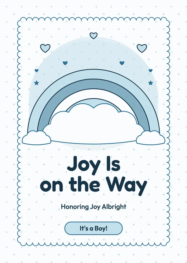 Joy on the Way — Rainbow Baby baby shower invitation