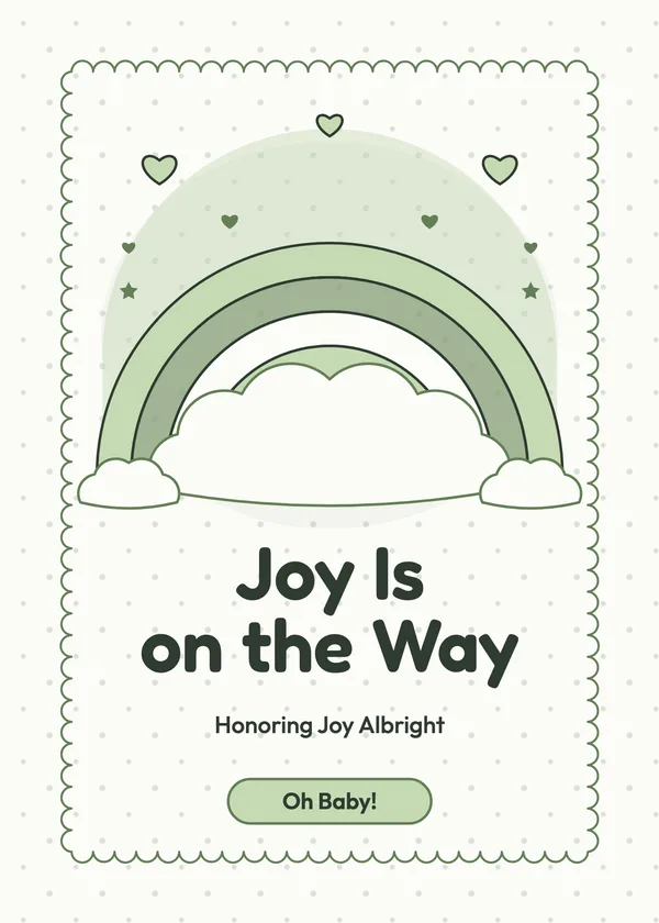 Joy on the Way — Rainbow Baby baby shower invitation