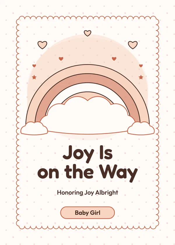 Joy on the Way — Rainbow Baby baby shower invitation