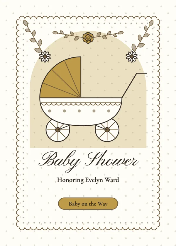 Vintage Pram — Vintage Nursery baby shower invitation