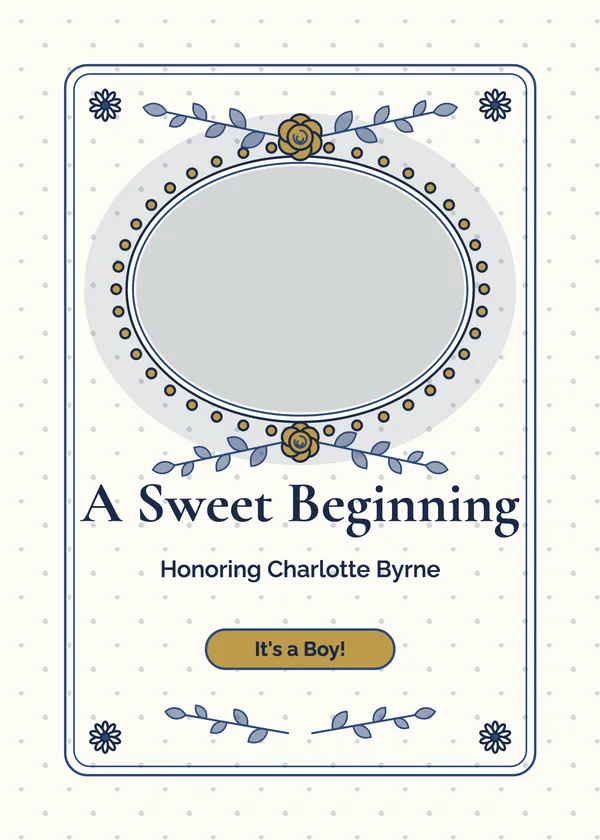 Cameo Frame — Vintage Nursery baby shower invitation with a photo window