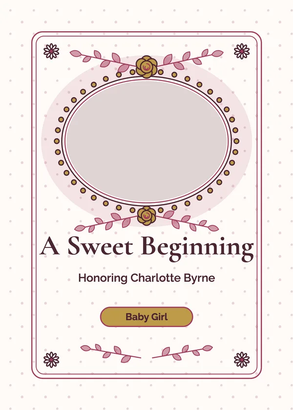 Cameo Frame — Vintage Nursery baby shower invitation with a photo window