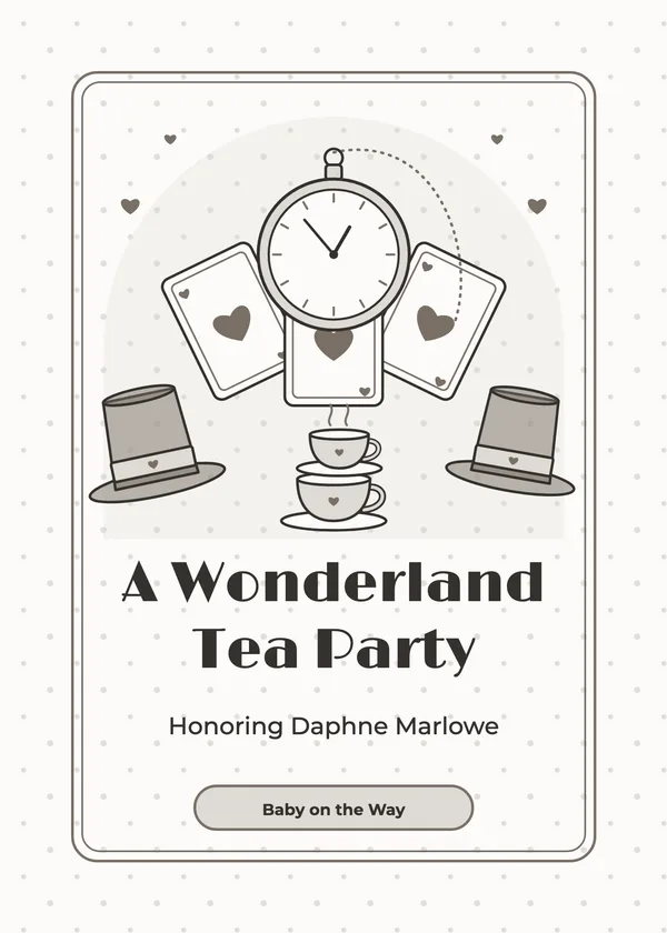 Wonderland Tea — Tea Party & Brunch baby shower invitation