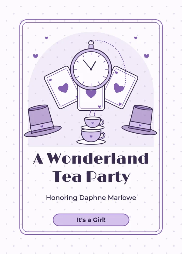 Wonderland Tea — Tea Party & Brunch baby shower invitation