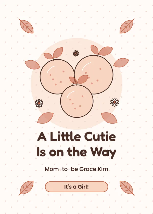 Little Cutie — Little Cutie baby shower invitation