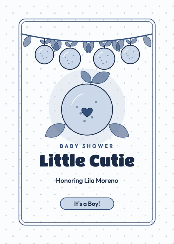 Clementine Branch — Little Cutie baby shower invitation