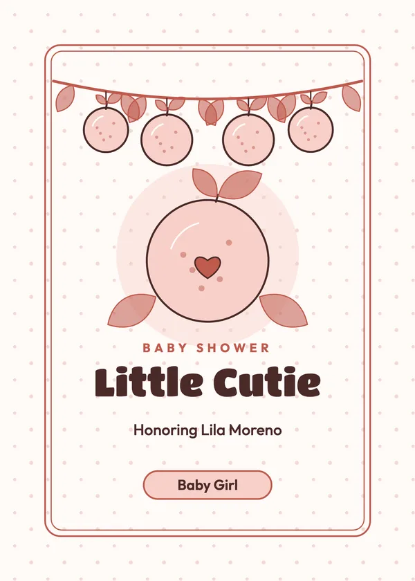 Clementine Branch — Little Cutie baby shower invitation