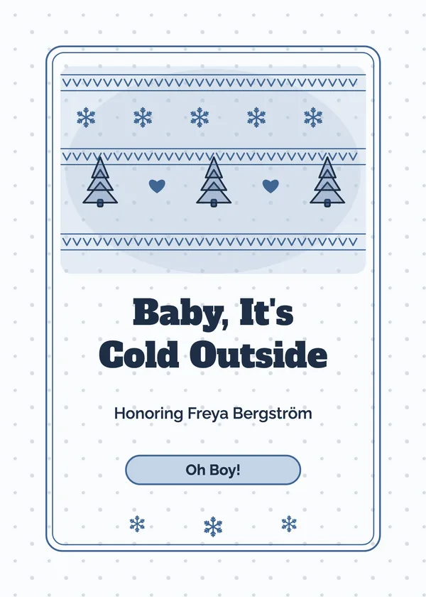 Cozy Knit — Baby It's Cold Outside baby shower invitation