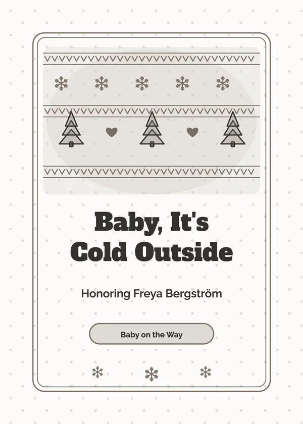 Cozy Knit — Baby It's Cold Outside baby shower invitation