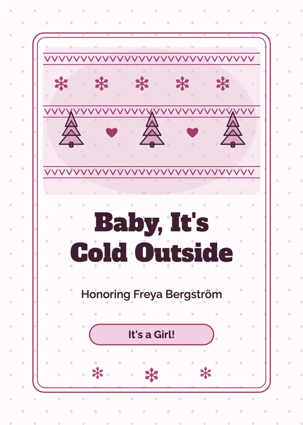 Cozy Knit — Baby It's Cold Outside baby shower invitation