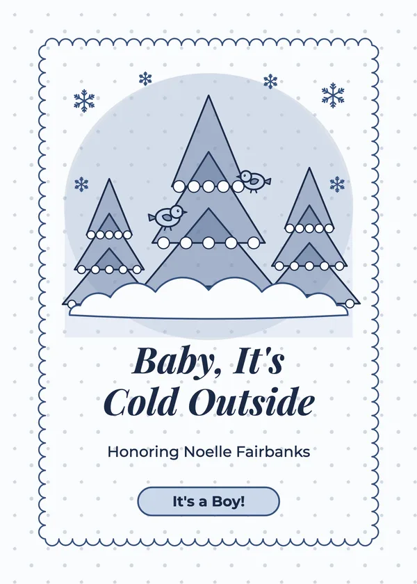 Snowy Pine — Baby It's Cold Outside baby shower invitation
