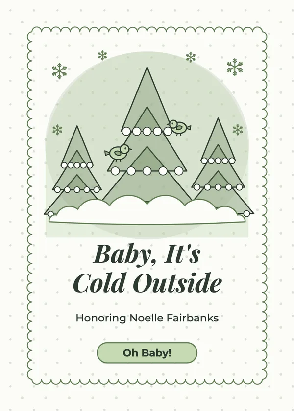 Snowy Pine — Baby It's Cold Outside baby shower invitation