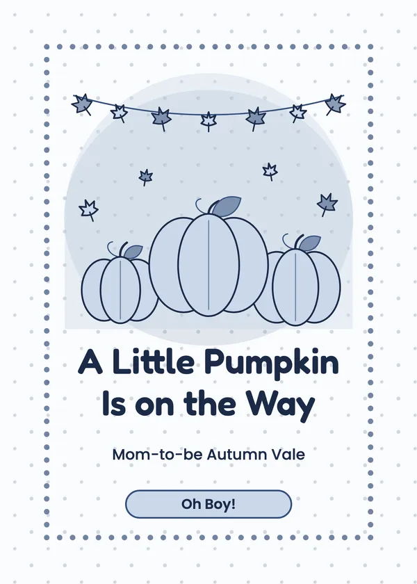 Little Pumpkin — Little Pumpkin baby shower invitation