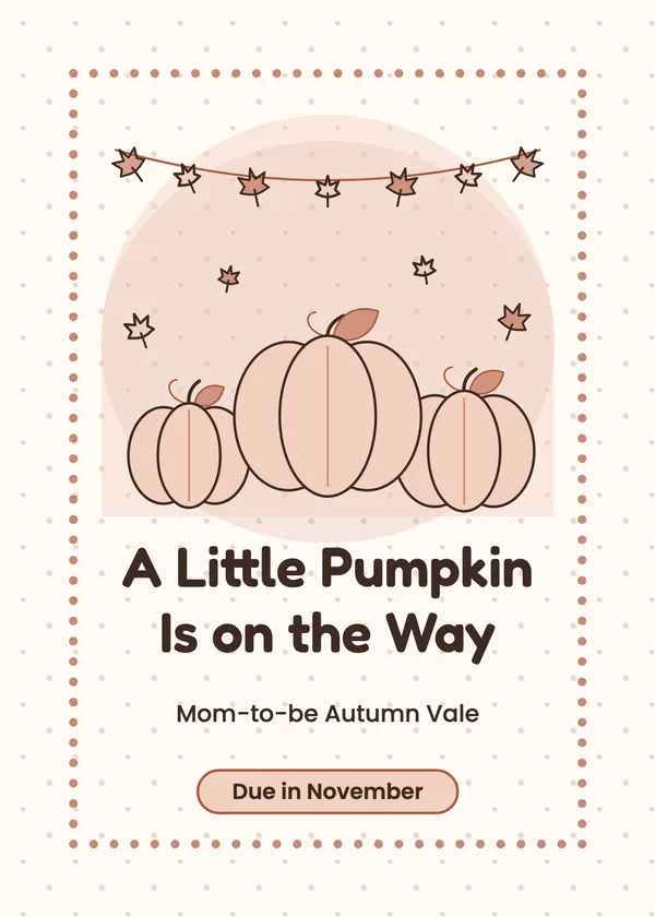 Little Pumpkin — Little Pumpkin baby shower invitation