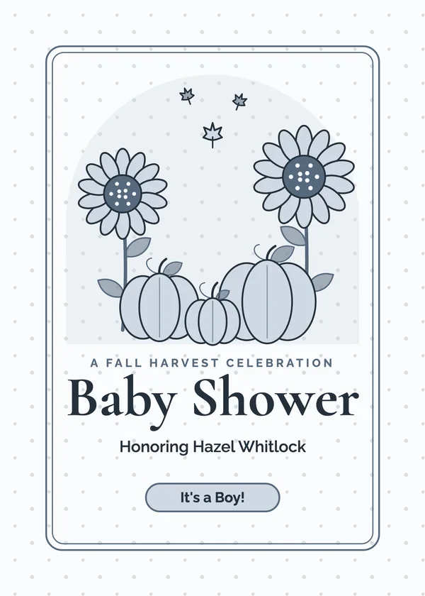 Harvest — Little Pumpkin baby shower invitation