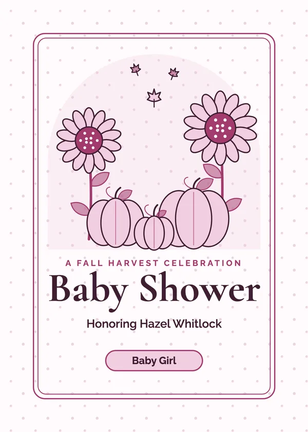 Harvest — Little Pumpkin baby shower invitation