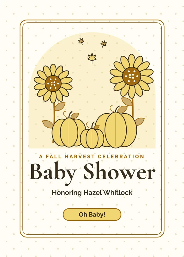 Harvest — Little Pumpkin baby shower invitation