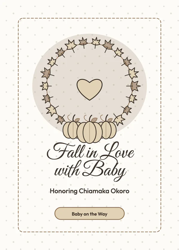 Fall in Love — Little Pumpkin baby shower invitation